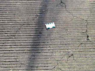 Figure 26. Photo. Cracking on Deck Surface of Coyote Springs Bridge, NM. This photo shows interconnected, fine cracks.