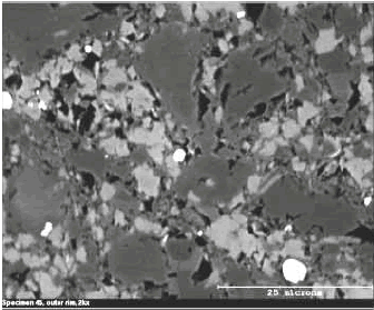 There are two magnified views (figures 126 and 127), each approximately 50 by 70 microns. Figure 126 shows a spot within the boundaries of the actual rim. 