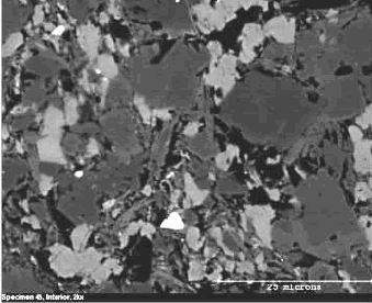 The photo is figure 126 but it is within the interior of the particle. At this magnification, the color tones differ slightly. While both are primarily of light and medium gray, the view of the rim shows a greater number of black patches.