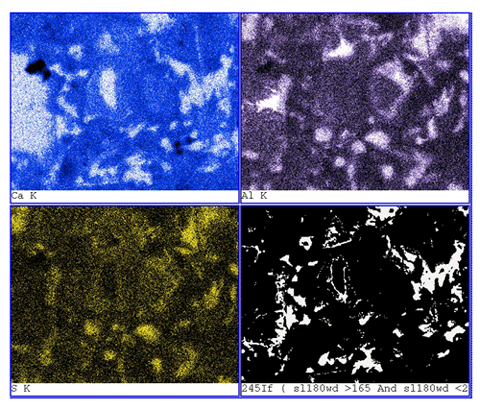 Four X-ray images are shown. Analysis of the binary image of C H distribution calculated 12 percent of the image field to be occupied by C H.