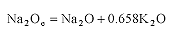 Sodium oxide equivalent in percent by mass Sodium oxide content in percent plus Potassium oxide content, in percent