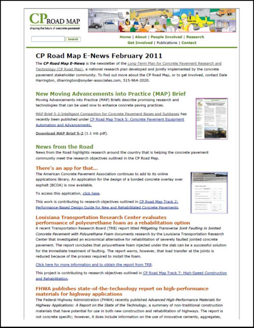 Figure 16. Screen shot. E-news example.