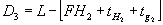 Equation 15. D subscript 3 equals the length of pin (measured or design), L, minus the product of FH subscript 2 plus lowercase T subscript H2 plus lowercase T subscript G2.