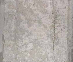 Figure 51. Slab #3 front, rear, and top views with specifications. Photos. (C) The top view is mottled gray and has a crack on the right side.
