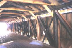 Figure 187 Final inside view of the Hamden Bridge. Note the lighter colored replacement members. Photo.