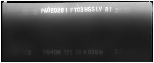 The radiographic image between markers B and C does not show any discontinuities.