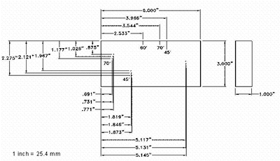 Figure 16. Diagram. IIW reference block used for the P-scan calibration: Type RC.