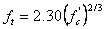 Equation 12. The equation reads F subscript T equals 2.3 times open parentheses F prime subscript C to the power of two thirds.