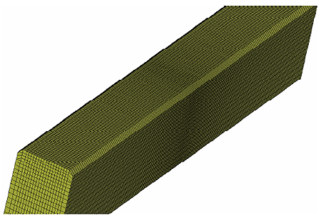 Figure 128. Illustration. Damage to 317.5-millimeter- (12.5-inch-) wide parapet after pendulum impact showing element erosion. This is a closeup view of the top and traffic side of the parapet. No erosion is evident.