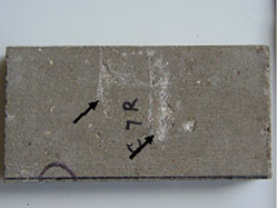 Figure 62. Photo. Scratched surface. Picture shows the scratched surface of a unit.