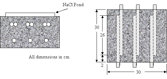 Figure 8. Chart. Schematic illustration of the CREV type simulated deck slab specimens. Each top bar is replaced by two bars that are mutually contiguous.