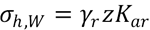 Sigma subscript h, W equals gamma subscript r times z times K subscript ar.