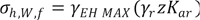 Sigma subscript h,W,f equals gamma subscript EH MAX times gamma subscript r times z times K subscript ar.