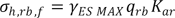 Sigma h,rb,f equals gamma subscript ES MAX times q subscript rb times K subscript ar.