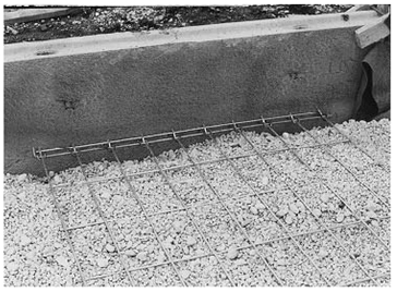 Photo. MSE inextensible reinforcement—wire mats. Click here for more information.