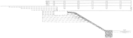 Illustration. Cross section of GRS abutments in Ouachita wildlife refuge. Click here for more information.