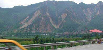 Photo. Significant Landslides Near the Bridge. Click here for more information.