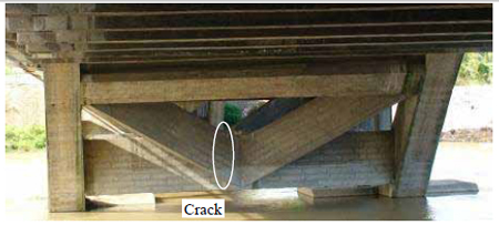 Photo. Cracks on Diagonal Members/Transverse Bracings. Click here for more information.