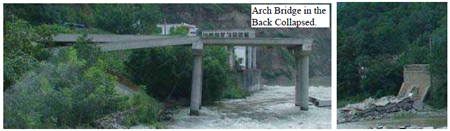 Photo. Collapse of the Old Three-Arch Bridge. Click here for more information.