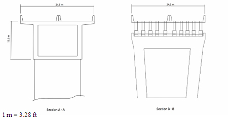 Illustration. Cross Section of Main Span and Approach Bridge for Miaozhiping Bridge. Click here for more information.