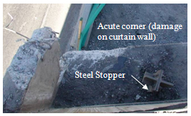 Photo. Acute corner of southwest abutment of Miraflores bridge. Click here for more information.