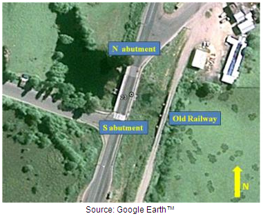 Photo. Satellite image of El Bar bridge. Click here for more information.