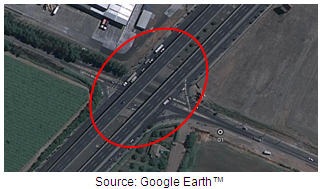 Map. Image of site 1 taken prior to earthquake. Click here for more information.