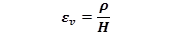 Figure 53. Equation. Vertical strain. Epsilon subscript v equals the quotient of rho divided by h.