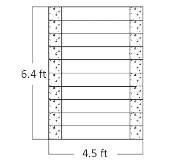 Figure 7. Illustration. Elevation view of Defiance County (DC) test. Side depiction of the subject experiment pier comprised of 10 vertical block courses for a total height of 6.4 ft.