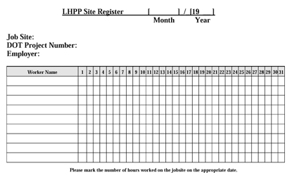 LHPP Site Register