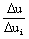Delta U divided by delta U subscript I
