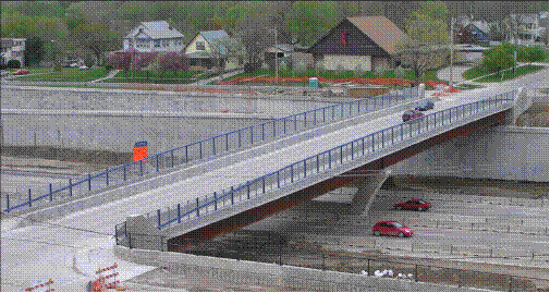 This photo shows a bridge across an interstate, showing that instrumentation applications are often difficult to retrofit with long lead wires from sensors to the data logger or collection system.