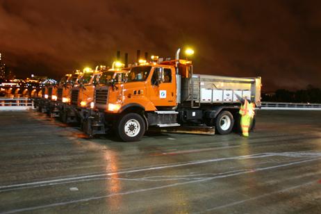 The figure shows live load testing with eight 50-kip (22,680-kg) trucks (400-kip (181,437-kg) total load) staged at predetermined locations along the bridge length.