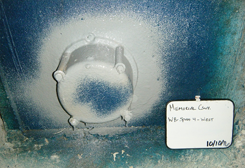 Figure 78. Photo. Completed permanent restoration of a grout cap. This photo shows a completely restored tendon end cap subsequent to opening