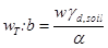 w subscript T colon b equals w times gamma subscript d, soil divided by alpha.