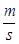 a formula defining wave speed as m divided by s