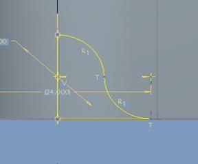 This illustration shows the creation of the gravel bed surface in the computer-aided design model as circular arcs with a radius appropriate for the size of gravel.