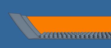 This illustration shows the single layer of spheres used for bed roughness modeling.