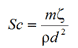 S subscript c equals m times zeta divided by rho times d squared.