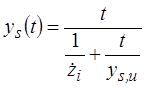 The equation calculates y sub s open parenthesis t close parenthesis as equal to t divided by open parenthesis 1 divided by ż plus t divided by y sub s,u close parenthesis. The equation calculates y sub s open parenthesis t close parenthesis as equal to t divided by open parenthesis 1 divided by ż plus t divided by y sub s,u close parenthesis.