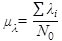 Mu subscript lambda equals the summation of lambda subscript i divided by N subscript 0.