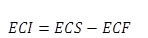 Figure 8. Equation. Element condition index. ECI equals ECS minus ECF.