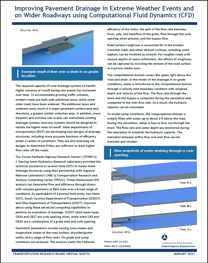 Improving Pavement Drainage in Extreme Weather Events and on Wider Roadways using Computational Fluid Dynamics (CFD)