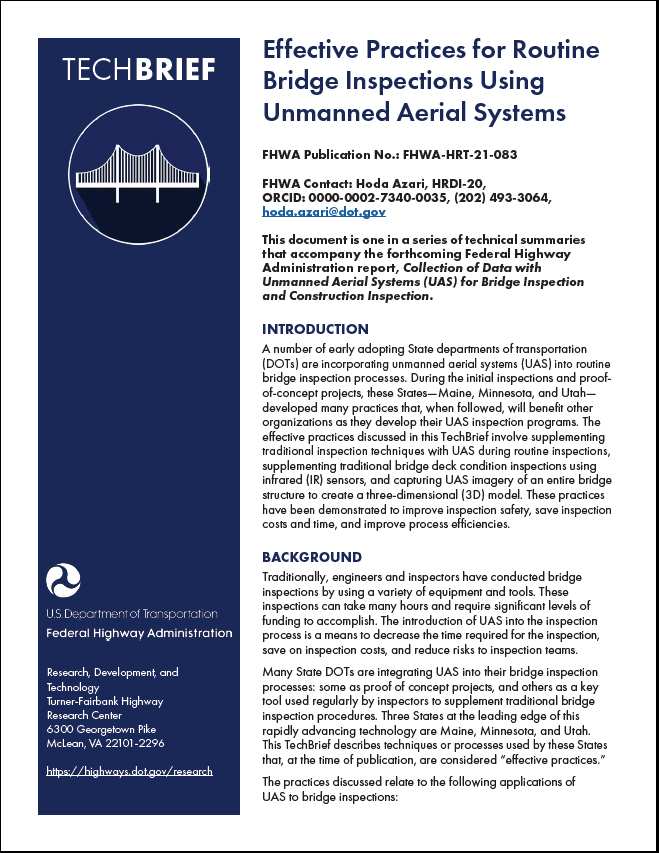 Effective Practices for Routine Bridge Inspections Using Unmanned Aerial Systems