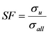 Figure 23. Equation. Safety Factor in ASD. SF equals sigma subscript u divided by sigma subscript all.