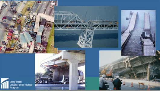 Picture. Five pictures for collapse of bridges