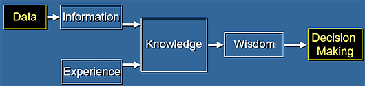 Data to Information to Experience  to Knowledge to Wisdom to Decision Making