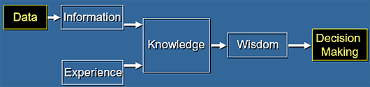 Data to Information to Experience to Knowledge to Wisdom to Decision Making