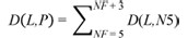 Figure 11. Equation. Link system delay for 15-min periods. D open parenthesis L and P closed parenthesis equals the sum of D open parenthesis L and N5 closed parenthesis from NF equals 5 to NF plus 3.