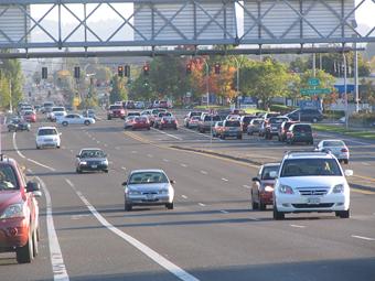 This photo shows traffic and congestion on the Portland, OR, test network.